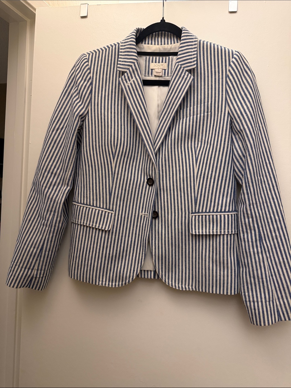J. Crew factory Navy and White Striped Blazer